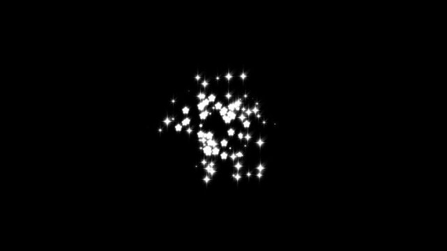 Twinkle star glitter bursts, comic manga flashes glitter FX, particle magic star dust trail loop .blinking light effect on black background,4k video flat smoke bursts