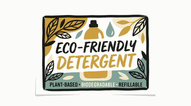 Eco friendly detergent product packaging design.