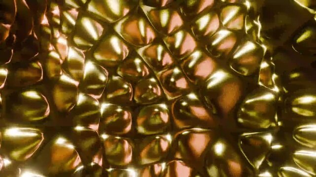 4K Macro Metallic Liquid Rippling Morphing Abstract Gold Rose Gold Gradient Surface Motion