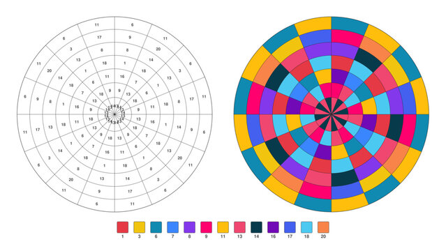 Color wheel chart with vibrant palette.