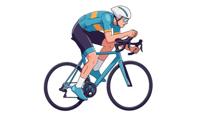 Obraz premium Professional cyclist riding a bicycle fast.