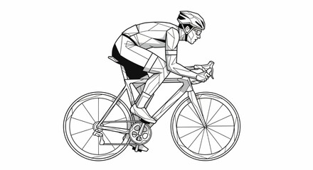 Obraz premium Professional cyclist riding a bicycle fast.