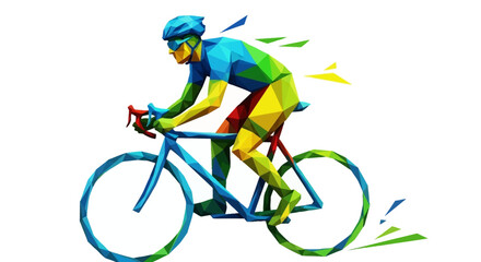 Naklejka premium Cyclist riding a bicycle quickly outside.