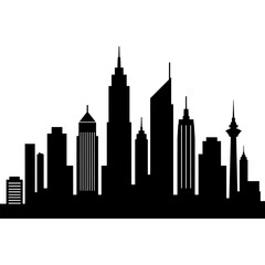 Obraz premium Modern city skyline silhouette buildings and skyscraper