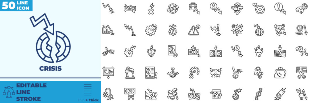 Crisis Line Editable Icons set