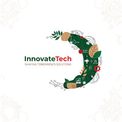 Fototapeta premium InnovateTech Logo Design Elements Combined.