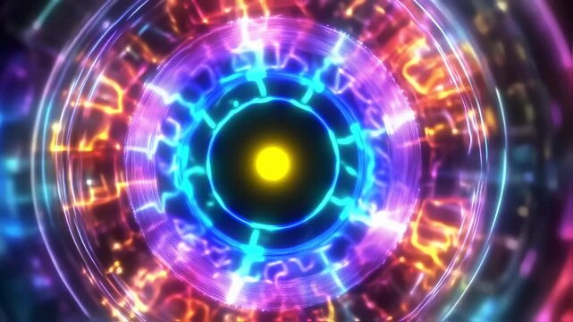 Mystical energy portal glowing with ancient symbols