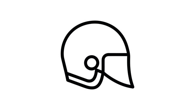 Minimal Football Helmet Vector Outline Icon