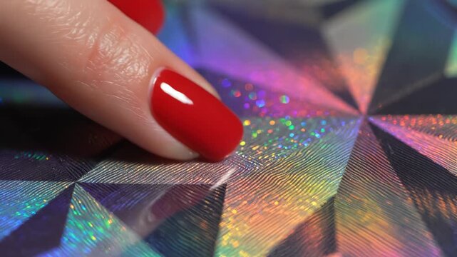 Closeup of red nail polish on a textured surface ideal for creative backgrounds and modern web design