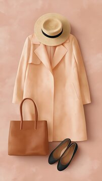 bag and shoes styled with soft tones