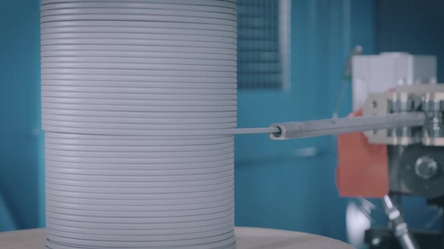 Cable winding machine - cable is being wound onto a reel