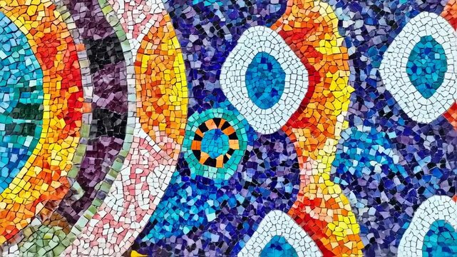 Mosaic pattern shifting colors and shapes