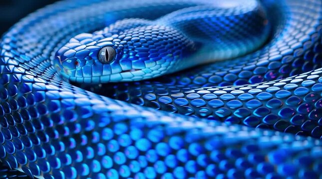 Blue Snake Close Up Cinematic Motion Clip