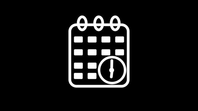 Calendar icon with moving clock animation.