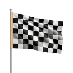 Obraz premium Waving black and white checkered race flag