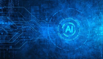 Fototapeta premium Futuristic Technology web background, Innovation background. Artificial Intelligence (AI) concept.2d illustration Concept of thinking, background with brain, Abstract Artificial intelligence.