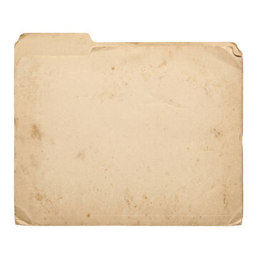 Old weathered manila folder with stains