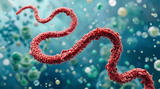 3d rendering of an ebola virus particle