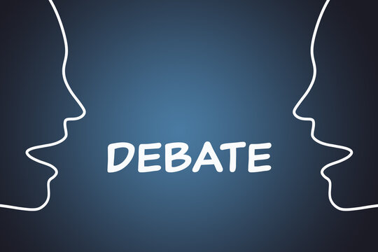 Debate Concept With Two Arguing Or Talking Heads