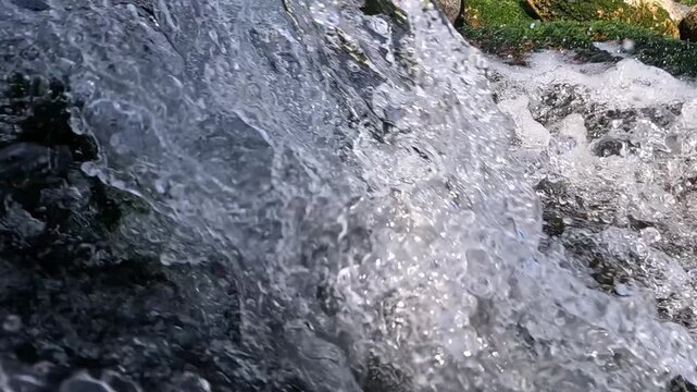 Freshwater gushing out of an old pipe and discharging into the Black Sea in the area