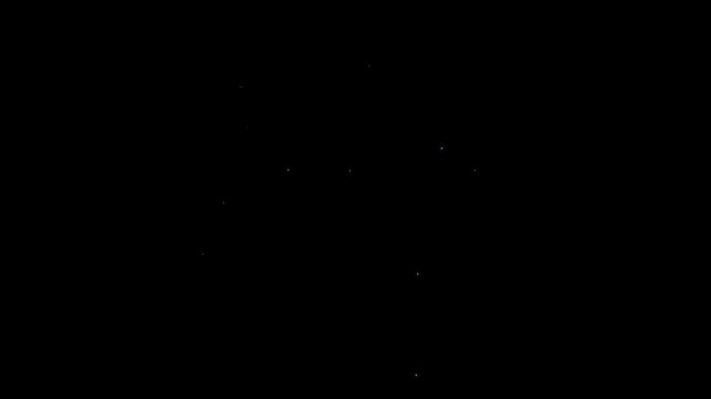 2D twinkling cartoon stars and glitter FX,sparkle particle glitters light trail loop animation,flat smoke bursts, comic manga flashes,motion graphics with black screen background.4k.