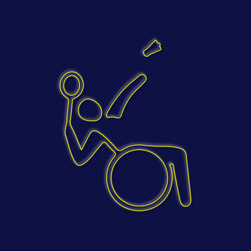 Minimalist Wheelchair Badminton Player Logo For Para Sports Branding