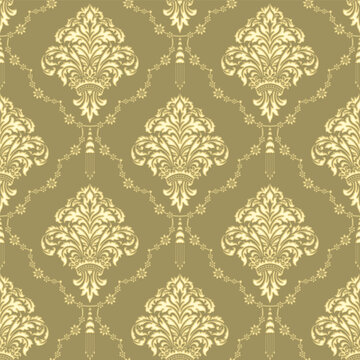 Damask modern seamless pattern element. Vintage classical old fashioned damask ornament, seamless texture for wallpapers, textile.
