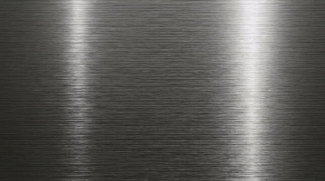 Brushed metal background with light reflections abstract texture.