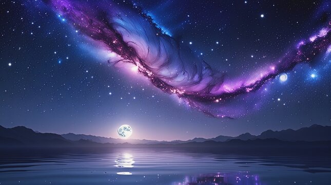 night sky with stars and clouds