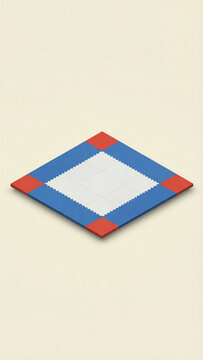 karate aerobics foam interlocking floor mats on beige background
