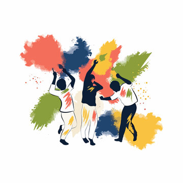 People Celebrating with Colorful Paint.