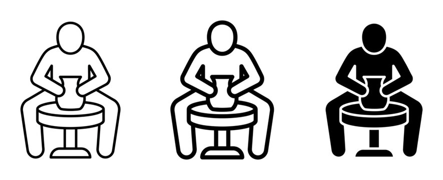 3 People sitting on a toilet icons, bathroom, toilet, plumbing, hygiene, outline solid styles, UI and web interface design