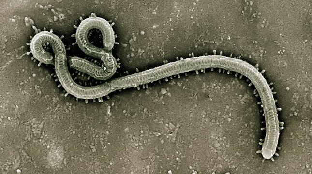 Scanning electron micrograph of the ebola virus