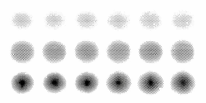 Collection Of Dotted Circles On White Background Monochrome Pattern
