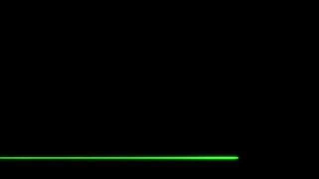Green neon line segments moving across black background loop