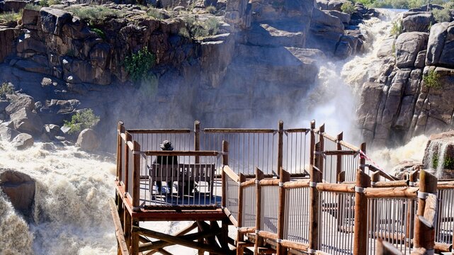 An avid visitor with a ringside seat at the Falls 