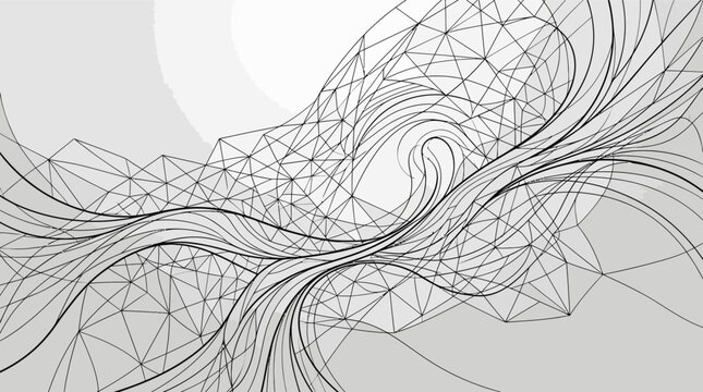 Illustration of a geometric icon pack with lines and shapes in a digital artwork environment.