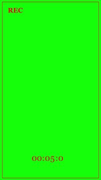 Recording indicator with real-time counter on green screen, ideal for chroma key background removal.