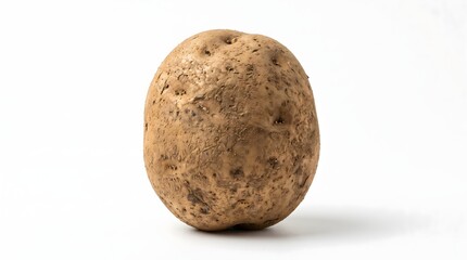 Fototapeta premium Fresh Raw Potato Isolated on White Background Front View Commercial Food Photography