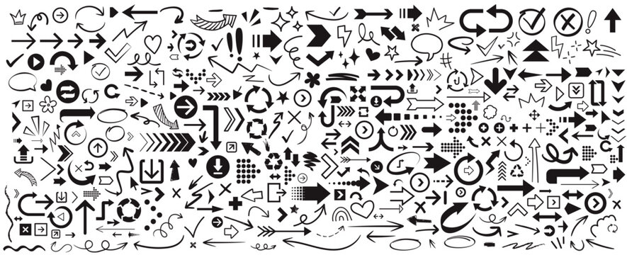 Sketch underline, emphasis, arrow shape collection
