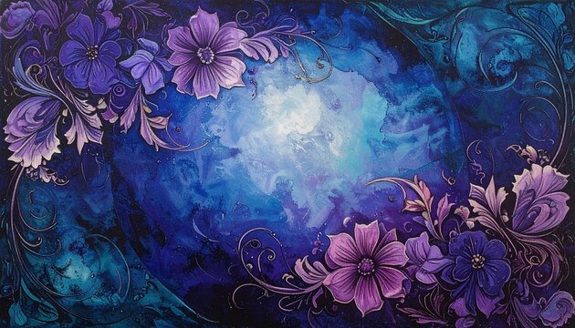 blue floral background