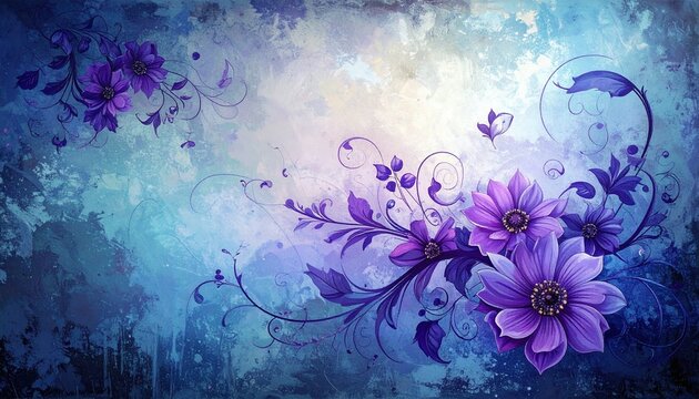 blue floral background