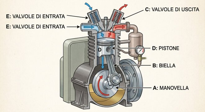 schema di compressore alternativo