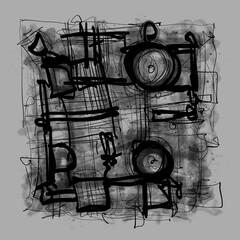 Abstract image for printing - digital painting. The picture is painted by hand on a tablet. © neurostructure