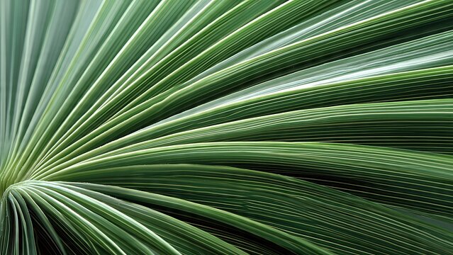 Natural Dry Palm Leaf Veins with Geometric Fan Pattern and Sage Green Botanical Texture