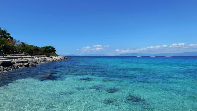 Hon Mun Island at Nha Trang Bay, Vietnam. Beautiful ocean landscape in Nha Trang, Vietnam.