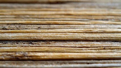Fototapeta premium Macro of Raw Compressed Bamboo Fibers with Organic Linear Texture and Sustainable Design