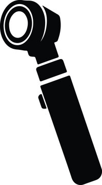 Silhouette design of a medical otoscope diagnostic equipment tool for examination vector