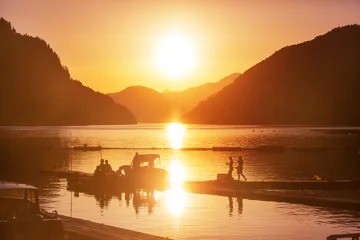 Pier on the lake at sunset © Galyna Andrushko