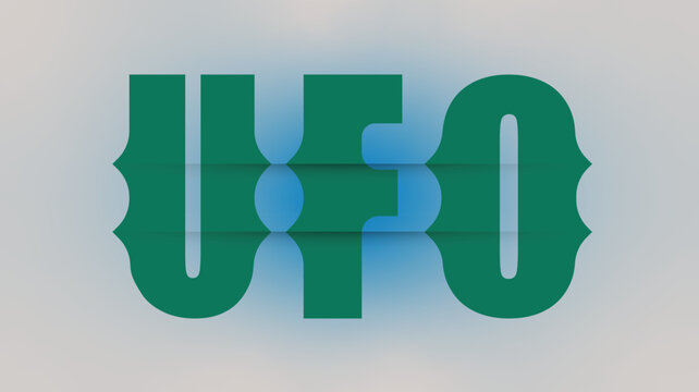 Stylized UFO Text Logo Bold Typography Vector Lettering Graphic